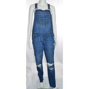 American Rag Cie 7 Pocket Distressed 100% Cotton Bib Overalls Blue Juniors Sz 9